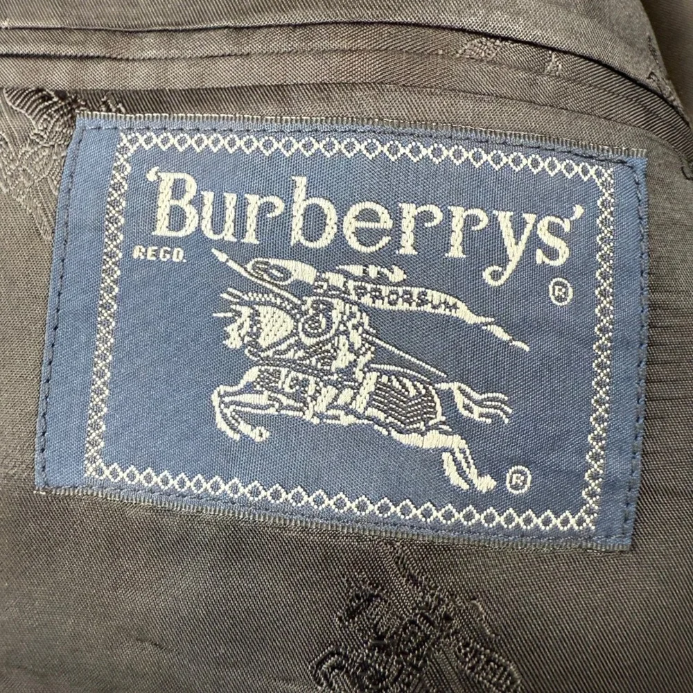 Burberrys Tailored Expressly‎ 42 Wool Worsted Gray Blazer Jacket Mens